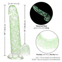 Naughty Bits I Leaf Dick Glow-in-the-Dark Weed Leaf Dildo - Glow in the Dark