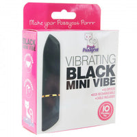 Pink Pussycat Lipstick Vibrating Mini Vibe - Black