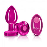 Cheeky Charms - Rechargeable Vibrating Metal Butt Plug With Remote Control - Pink